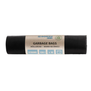 Vrecia DONAU ECO strong, 120 ℓ, 35 mic, 10 ks, čierne, LDPE