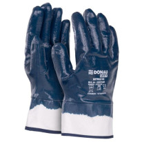 Rukavice nitrilové DONAU SAFETY Nitrile 03, kat. II bielo-námornícke modré veľ. 10