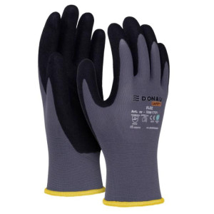 Rukavice pletené, polomáčané DONAU SAFETY Flex, kat. II sivé veľ. 8