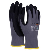 Rukavice pletené, polomáčané DONAU SAFETY Flex, kat. II sivé veľ. 10
