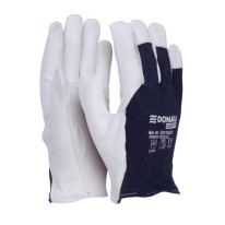 Rukavice pracovné kombinované DONAU SAFETY bielo-námornícke modré veľ. 10/XL