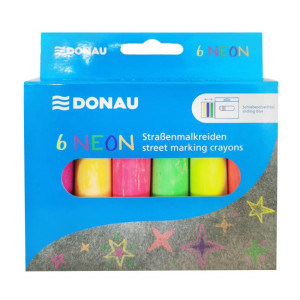 Krieda na chodník DONAU, 10,5cm, mix neónových farieb, 6 ks