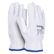 Rukavice pracovné celokoženné DONAU SAFETY biele veľ. 10/XL