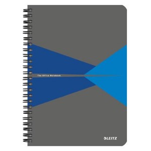 Špirálový zošit Leitz Office A5 kartónový štvorčekový 90 listov modrý
