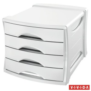 Box na dokumenty Esselte Europost Vivida 4 zásuvky biely