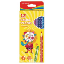 Farbičky trojhranné KEYROAD, 12 farieb