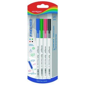 Sada linerov KEYROAD Fine 0,4 mm, blister 4 ks, mix farieb