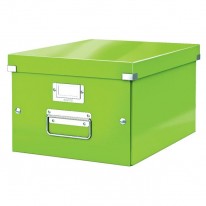 Stredná škatuľa Click & Store metalická zelená