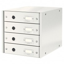Zásuvkový box Leitz Click & Store 4 zásuvky biely;