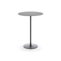 Barový stolík Chic RR10, p 80cm, v 110cm, čierny rám, čierna doska