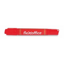 Permanentný popisovač Flexoffice PM04 0,8 6,0mm kuželovitý zrezaný obojstranný červený