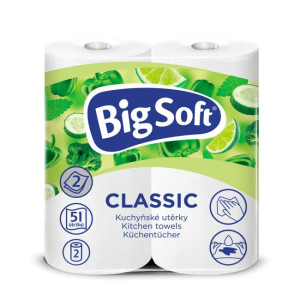 Kuchynské utierky 2-vrstvové Big Soft Classic 2ks, 10,5m