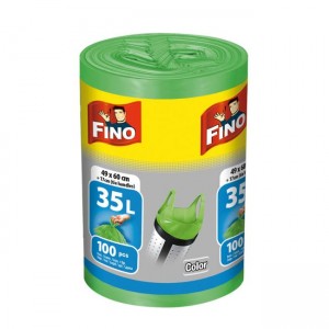 Vrecia zaväzovacie FINO Color 35 ℓ, 8 mic., 49 x 60 cm, zelené (100 ks)