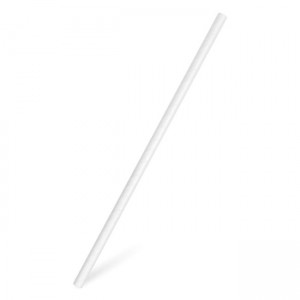 Slamky papierové biele `JUMBO` 8 mm x 25 cm (100 ks)