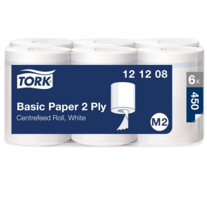 Papierové utierky v rolke so stred. odvíjaním 2-vrstv. TORK M2, návin 121,5 m (6 ks)