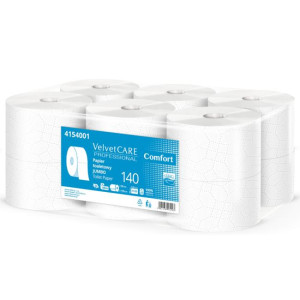 Toaletný papier 2-vrstvový VELVET CARE Mini Jumbo 100% celulóza 19 cm, návin 140m (12ks)