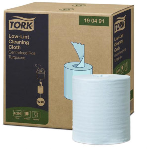 Papierové utierky v rolke 1-vrstv. 60m TORK Low-Lint tyrkysové W10, 4ks