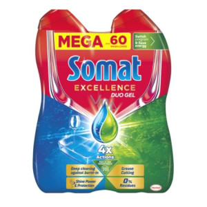 Gél do umývačky Somat Excellent Anti-Grease Duo 2× 540 ml, 60 dávok