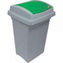 Kôš plastový na triedený odpad - so zeleným vekom, 50 l