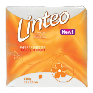 Papierové servítky 1-vrstvové Linteo Classic 33x33cm, 130gr, biele