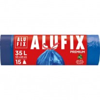 Vrecia na odpadky zaťahovacie, 35 l / 15 ks, 20mic., 53 x 60 cm, modré, LDPE