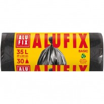 Vrecia na odpadky 35 l /30 ks, Economy, 8 mic., 49 x 60 cm, čierne, HDPE
