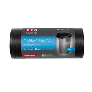 Vrecia na odpadky 90 x 110 cm, LDPE, 160 l, 24 mic, 20 ks čierne
