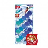 Dr. DEVIL WC závesný blok tuhý 5Ball 2in1 3x35g Polar Aqua