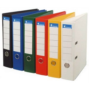 Zakladač pákový Victoria Premium A4 7,5 cm s kovaním červený