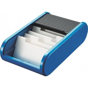 Vizitkár s rolovateľným krytom Helit modrá