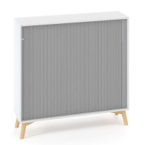 Policová skriňa ALFA ROOT s del.priečkou, žalúziové dvere RAL9010, 2 police, 120x45x121,5cm, biela