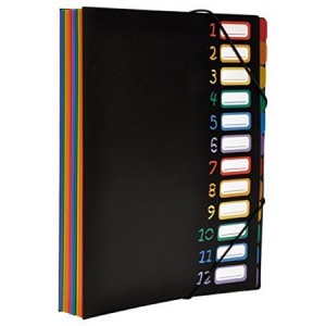 Doska na dokumenty s gumičkou Viquel Rainbow Class čierna