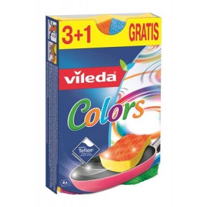 Špongia na riad 3+1 ks VILEDA Pure Active Colors