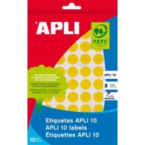 Etikety Apli 10mm 1008 etikiet okrúhle  žlté