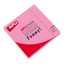 Samolepiaci bloček Apli 75x75 mm neón rúžový
