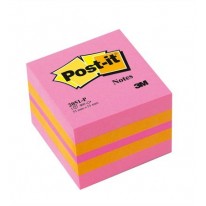 Samolepiaci bloček Post-It Pink 51x51 mm mix farieb
