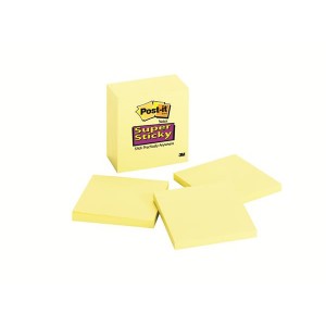 Samolepiaci bloček 3M Postit Super Sticky 76x76mm 90 listov žltý