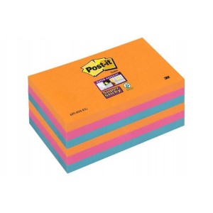 Samolepiaci bloček 3M Postit Super Sticky Bangkok 76 x 127 mm 90 listov mix farieb