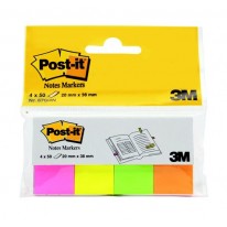 Záložky papierové Post-It 20x38 mm mix farieb neón