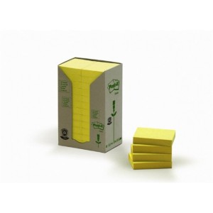 Samolepiaci bloček Post-It Green Line 38x51 mm eko žltý
