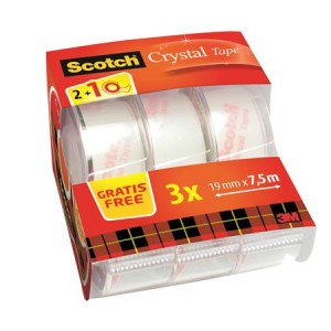 Dispenzor na lepiacu pásku manuálny 3M Scotch Crystal 19 mm x 75m