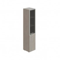 Policová skriňa Lenza Wels, pánty vpravo, 39,9x196,5x42,5cm, driftwood/sivá