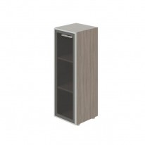 Policová skrinka Lenza Wels, presklená, pánty vľavo, 39,9x119,5x42,5cm, 2 police, driftwood