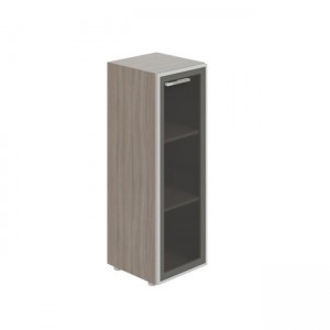 Policová skrinka Lenza Wels, presklená, pánty vpravo, 39,9x119,5x42,5cm, 2 police, driftwood