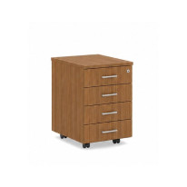 Mobilný kontajner BASIC, 4-zásuvkový so zámkom, 41x67x50cm, orech Dijon