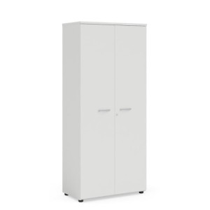 Šatníková skriňa BASIC s výsuvným vešiakom, so zámkom, 80x40x182,1cm, biela