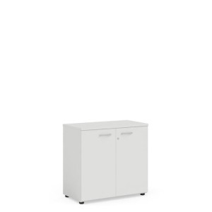 Policová skriňa BASIC, so zámkom, 80x40x76,5cm, biela
