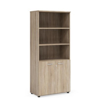 Policová skriňa BASIC, kombinovaná, so zámkom, 80x40x182,1cm, dub Sonoma