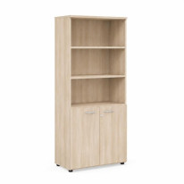 Policová skriňa BASIC, kombinovaná, so zámkom, 80x40x182,1cm, agát svetlý