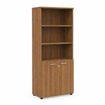 Policová skriňa BASIC, kombinovaná, so zámkom, 80x40x182,1cm, orech Dijon